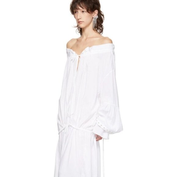 NWT Marques Almeida White Pirate Shirt Dress $730 MEDIUM Bohemian Distressed - Picture 4 of 14